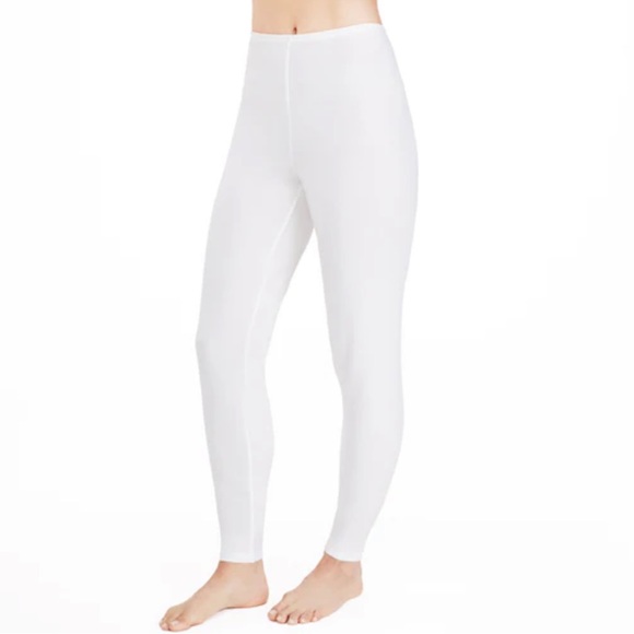 Cuddl Duds Pants - Cuddl Duds Soft Wear Legging Size XL (18-20) High Waist Soft Modal White/Ivory